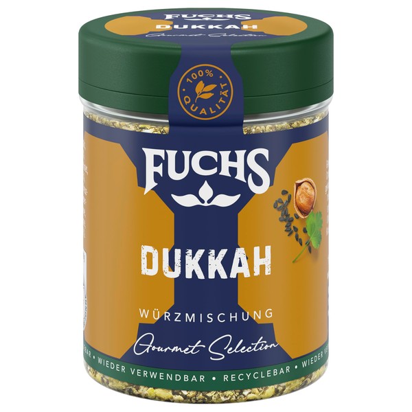 Fuchs Spice Gourmet Selection Middle East Africa - Dukkah Spice Mix, Refillable Spice Mix, for Refining Fish and Lamb, Vegan, 50g