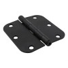 EVERBILT 3-1/2 in. x 5/8 in. Radius Matte Black Squeak-Free Door Hinge 12 Pack
