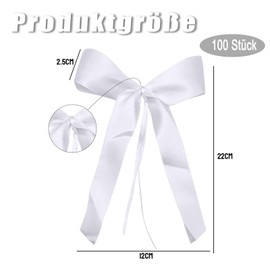 Pack of 100 Car Bows Wedding Vintage Car Decoration Wedding Set for Wedding Decoration Car, Table, Room, Party Decoration, White