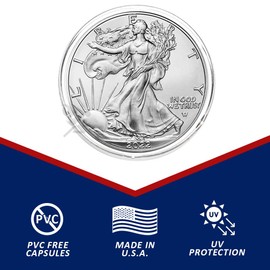 OnFireGuy 100pcs 40.6mm Direct Fit "H40" Coin Capsule Holders for 1oz Silver Eagle | Protective Coin Cases for 1oz Silver Eagle, Kangaroo, Libertad