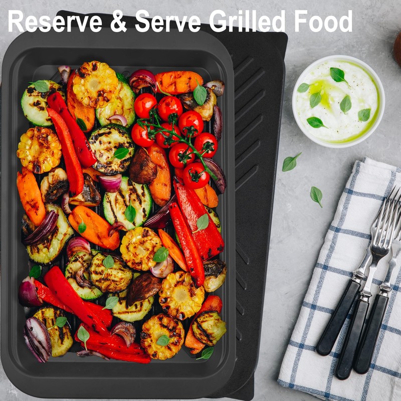 Czlizdyt Deep Grilling Prep and Serve Trays with lid, BBQ