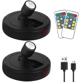 Cordless Spotlight Battery Powered, Indoor Plant Spot Light, Rechargeable Picture Lights with Remote, LED Accent Lighting, Dimmable Display Uplight for Tree Dartboard Decor Painting Art Photo