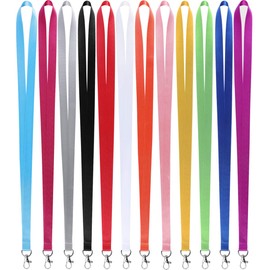 YOUOWO Lanyards 12 Pack Neck Office Lanyard 12 Colors White Blue Black Apple Green red Pink lanyards