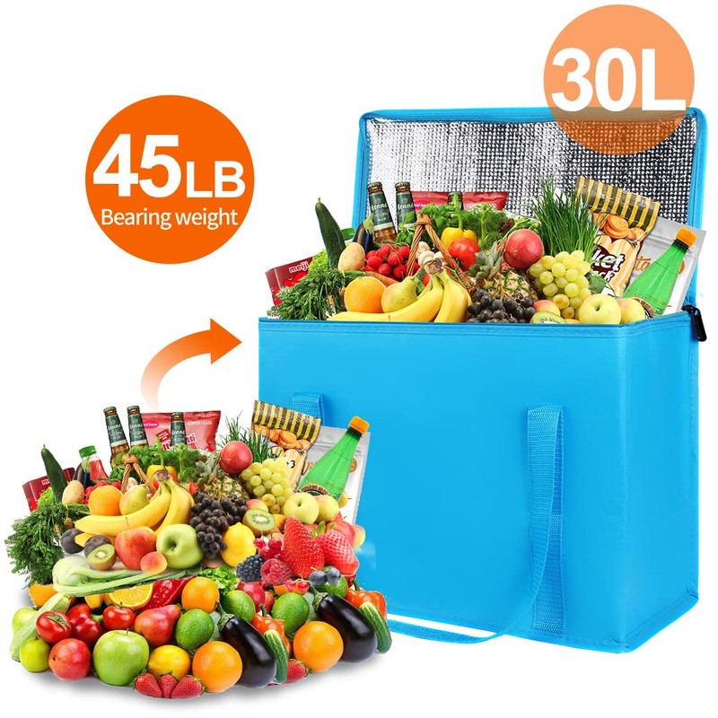 Bodaon 1-Pack Insulated Reusable Grocery Shopping Bags, X-Large Picnic Cooler