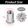 Wjelet Set of 100 Rivet Nuts M8 Stainless Steel Set