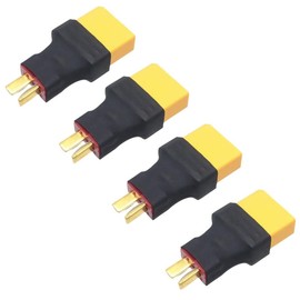 LINSYRC 4pcs Deans T Plug Male Connector to XT90 Female Connector Adapter for RC Lipo NiMH Battery Charger (Deans T Plug Male to XT90 Female)