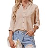 AXUIOKRY Long Sleeve Button Up Shirts for Women Linen Button