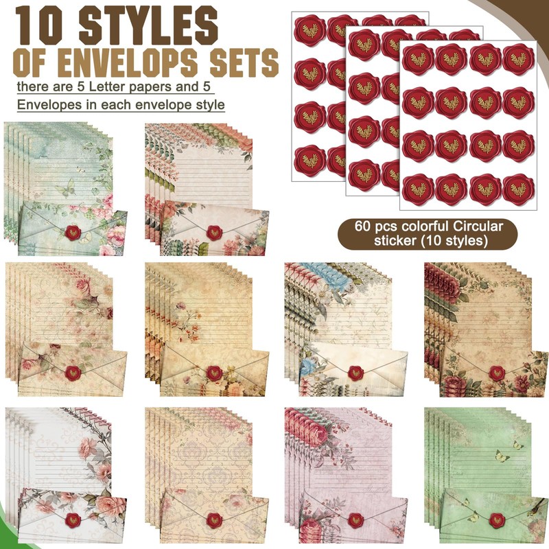 TaoBary 160 Pcs Stationery Paper Set 50 Double Sided Stationery