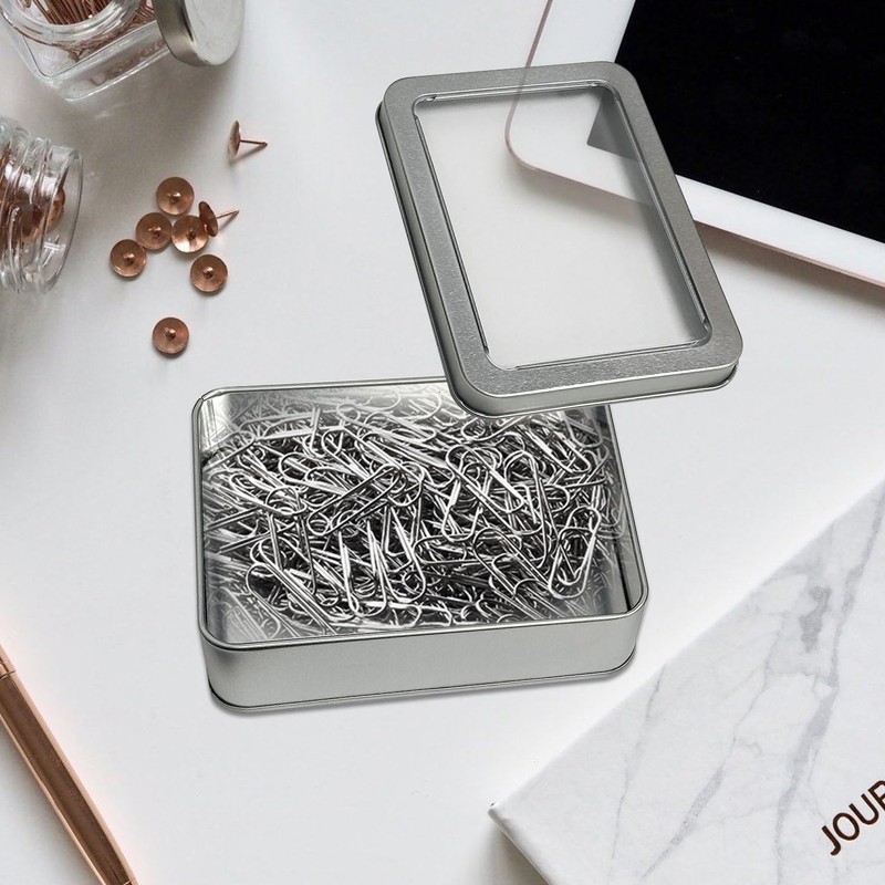 MEMOFYND 4 Pieces of Fully Open Window Empty Boxes, Tinplate