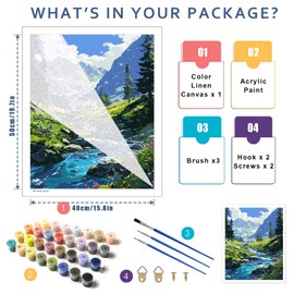 Mountain Paint by Number for Adults-Landscape Paint by Numbers for Adults Beginner,Mountains Paint by Numbers for Gift Home Wall Decor(Mountain,16x20 inch)