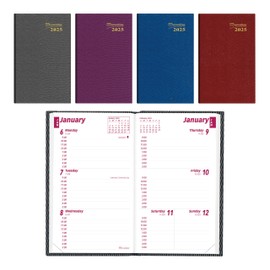 Brownline® 2025 Traditional Weekly Pocket Planner, Appointment Book, 12 Months, January to December, Perfect Binding, 4.75" x 3", Assorted Colors (CB303.ASX-25)
