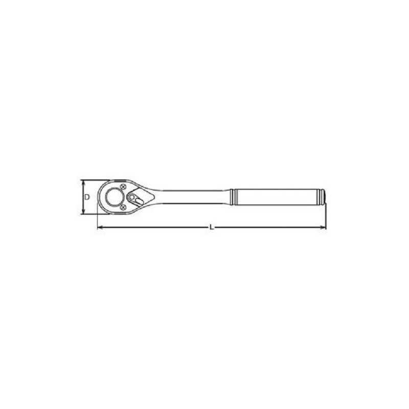 Koken 1/4 (6.35 mm) SQ. Ratchet Handle (Polished Grip) Total