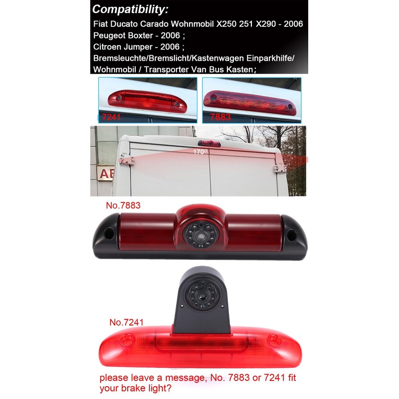 Car Reversing Camera Replacement for Fiat Peugeot Boxter Citroen Dodge