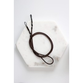 labrillery Mono Black Real Leather Eyeglass Straps, Adjustable Eyewear Retainers, Non-slip Eyeglass Chains Lanyard, Sunglass Retainer Holder Strap for Men and Women (Brown)