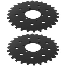 eMagTech Pack of 2 28T Bicycle Fixed Chain Wheel Fixed Disc 120 mm Fixed Chain Wheels for #410 Bicycle Chain Brake Disc Holder Black