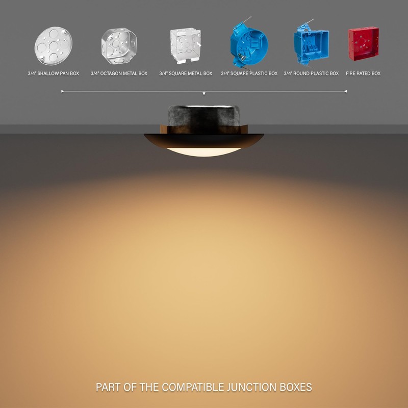 JULLISON 10 Packs 4 Inch Black LED Low Profile Recessed