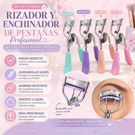 Rizador de pestañas Set 2 Pcs, Enchinador De Pestañas, Eyelash Curler Verde y Coral - Enchinador de Pestaña Profesional Con Almohadilla De Silicona Antideslizante Para Pestañas De Larga Duración - Makeup Eyelash Curler