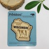 Printtoo Souvenir Wooden Badger State Wisconsin Madison Engraved Fridge Magnet