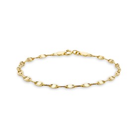 Carissima Gold Women's 9ct Yellow Gold Flat Link Bracelet of 19cm/7.5"