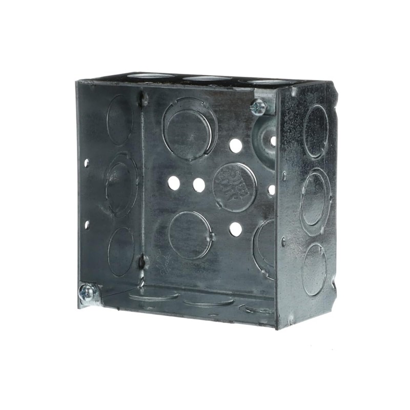 Steel City 52171 1/2&3/4E Pre-Galvanized Steel Square Box with Ground
