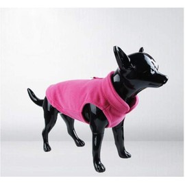 Soft Fleece Dog Sweater with Leash Ring for Small Medium Dogs (L, Hot Pink)