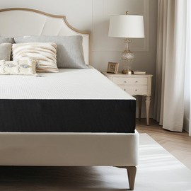 Meibamake Twin Memory Foam Mattress 5 Inch with Waterproof Cover, Cooling Memory Foam Gel Mattress for Kids Adults Medium Firm Pressure Relief, Easy Setup for Bedroom, Dorm, RV