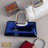 HOXIS Glossy Faux Patent Leather Structured Shoulder Handbag Women Evening