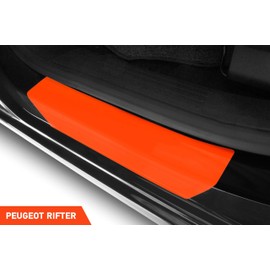 Luxshield Car Door Sill Protector for Peugeot Rifter I 2018-2025 - Protective Film Car Door Accessories Trim Paint Protection Film Carbon Black