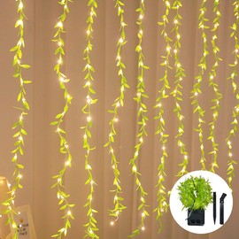 XEERUN Ivy Fairy Lights, 12 m Fairy Lights Ivy Artificial Solar Fairy Lights Outdoor with 100 LEDs, 8 Modes Ivy Garland with Fairy Lights for Gardens Balcony Patio Fence Decoration