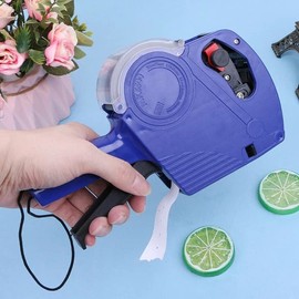 AIMALL Price Tag Gun Labeller Pricing Machine Kit with 6 Rolls Labels and 5 Inks Roller, Easy Load, 8 Digit Single Line, for Office, Retail, and Small Business, Yellow/Blue