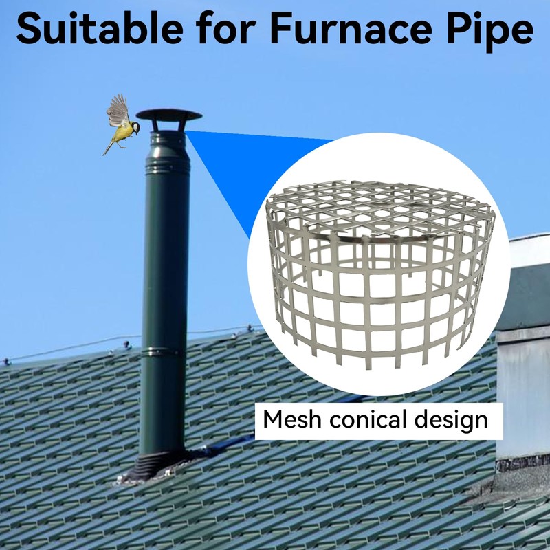 PVC Termination Mesh Vent Cap 4.24" to 4.34" ID 304
