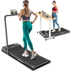 Walking Pad with Handle bar, 2.5HP Portable Electric Treadmills for Home, 3 in 1 Under Desk Treadmill with Remote Control, Compact Treadmill for Small Home Space, 300LBS Capacity