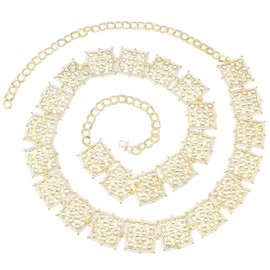 Aheli Gold Plated Kundan Studded Kamarband Belly Chain for Women Fancy Wedding Engagement Function Ethnic Jewelry for White