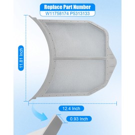 W11758174 Dryer Lint Filter Fit for Maytag MED5630HW2 DY12229000CY PS11755878 AP5805320 YIED5900HW0 YIED5900HW1 YIED5900HW2 and More, Dryer Lint Filter Trap Screen Replace W11758174 p5313133