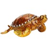 Tortoise Figurine Electroplated Turtle Jewelry Trinket Storage Box Ornament with