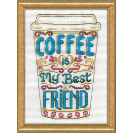 Design Works Crafts Counted Cross Stitch Kit, Coffee Friend