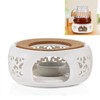 BSTKEY Teapot Warmer, Ceramic Tea Warmer with Tealight Holder and