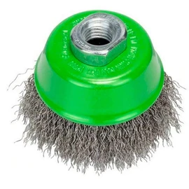 Bosch 2608622102 Cup Brush Crimped Wire, 0.3mm Inox, 75mm x M14, Silver