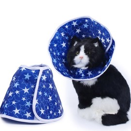 Nylon Cloth Star Pattern Pet Cat Anti Bite Waterproof Protective Collar Neck Recovery Wound Elizabeth Ring(S )