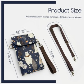 WisePoint Small Phone Purse, Polyester Crossbody Phone Purse Smartphone Crossbody Bag for Women and Girls, Cell Phone Purse (owl)