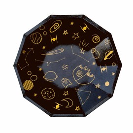 Pooka Galaxy - Platos de fiesta (8 unidades), platos de papel con estrellas temáticas, 7 pulgadas, estilo moderno, sostenible, suministros para fiestas