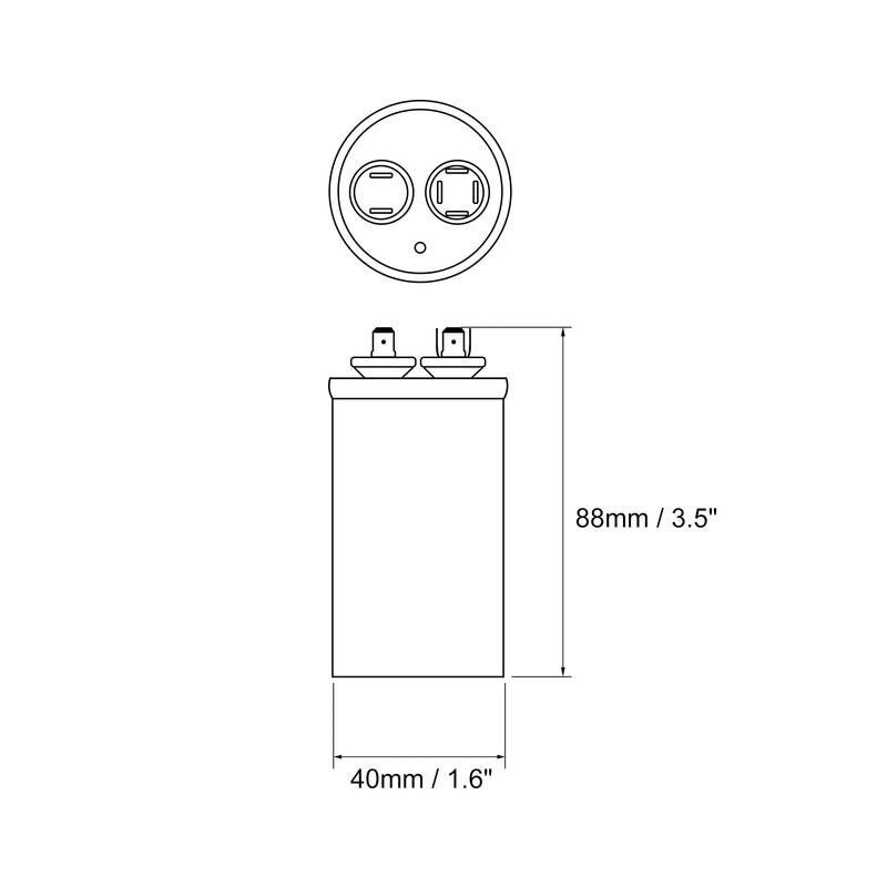 sourcing map Starting Capacitor Round CBB65 7.5uF 7.5mfd 450V AC