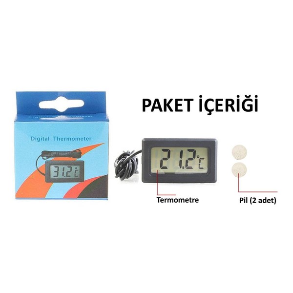 AEK-Tech Mini Dijital Prob Termometre (siyah)