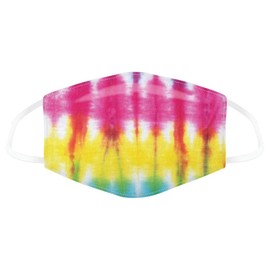 Rainbow Tie Dye Design Reusable Cotton Face Mask Covering Double Protection Washable - Large Adult Size