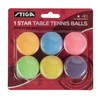 STIGA 6 Pack Multi-Color Table Tennis Balls - 40mm ITTF