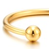 COOLSTEELANDBEYOND Elastic Adjustable Gold Stainless Steel Ball Cuff Bangle Bracelet