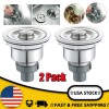 2PCS Stainless Steel Kitchen Sink Strainer W/ Filter Basket Drain