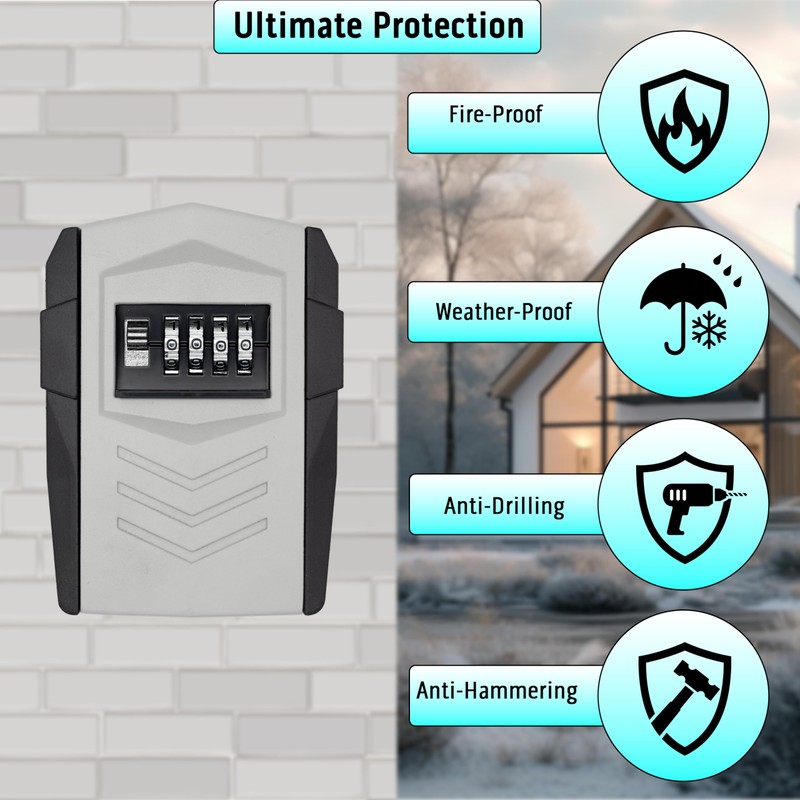 ViperSafe - Heavy-Duty Key Lock Box – Full Metal Wall-Mounted