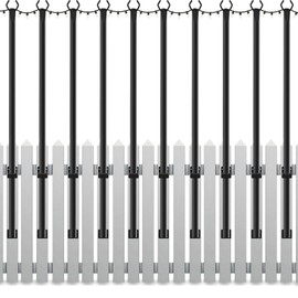 Mutovlin 10 Pack String Light Poles,5Ft Light Poles for Outside String Lights,Outdoor Lights Pole with Fork,Metal Poles Stand for Patio Deck Backyard