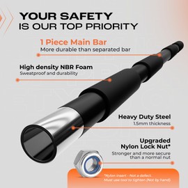 Yes4All Door Pull Up Bar, Heavy Duty Hanging Bar, Pull Up Bar for Doorway, Supports up to 300 lb, Multi-Grip Foam Handles, Fits 30" to 38" Door Frames, Easy Installation for Home Gym Use, Black